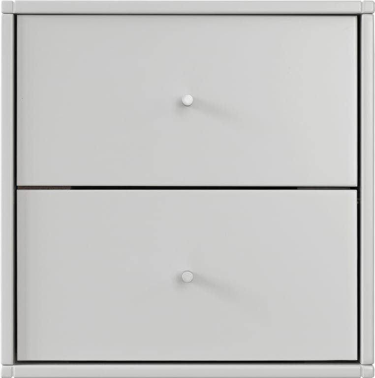 Bilde av Square nattbord (oppsett 77 nattbord m/2 skuffer grå malt MDF)