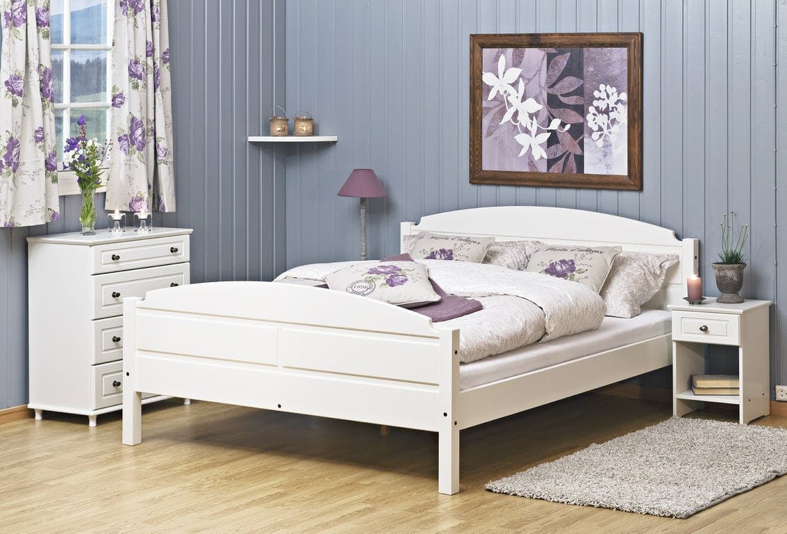 Bilde av Bjorli seng (150x200 cm, hvitmalt)
