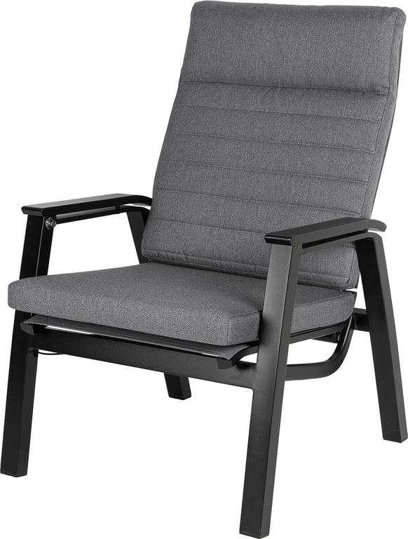 $Bilde av Vancouver reclinerstol (sort alu, Textilene, mørk grå Olefin, B69 D80 H100 cm)