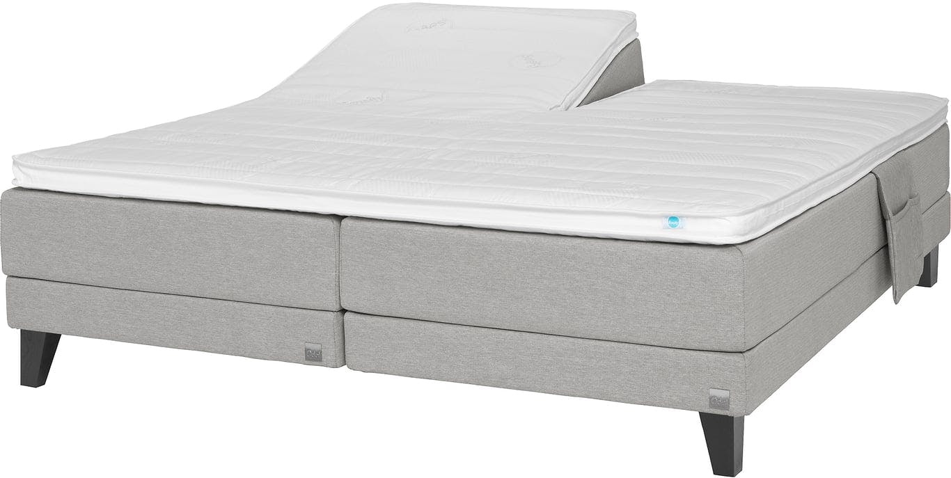 Bilde av Odel Bre regulerbar seng 180x200 (Bris lys grå, 180x200, medium/fast liggekomfort, med Odel 45 splittet overmadrass)