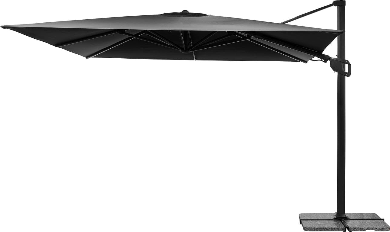 Bilde av Shadow Flex parasoll Deluxe 300x300 cm m/sidetilt (Royal Grey, inkl kryssfot og trekk)