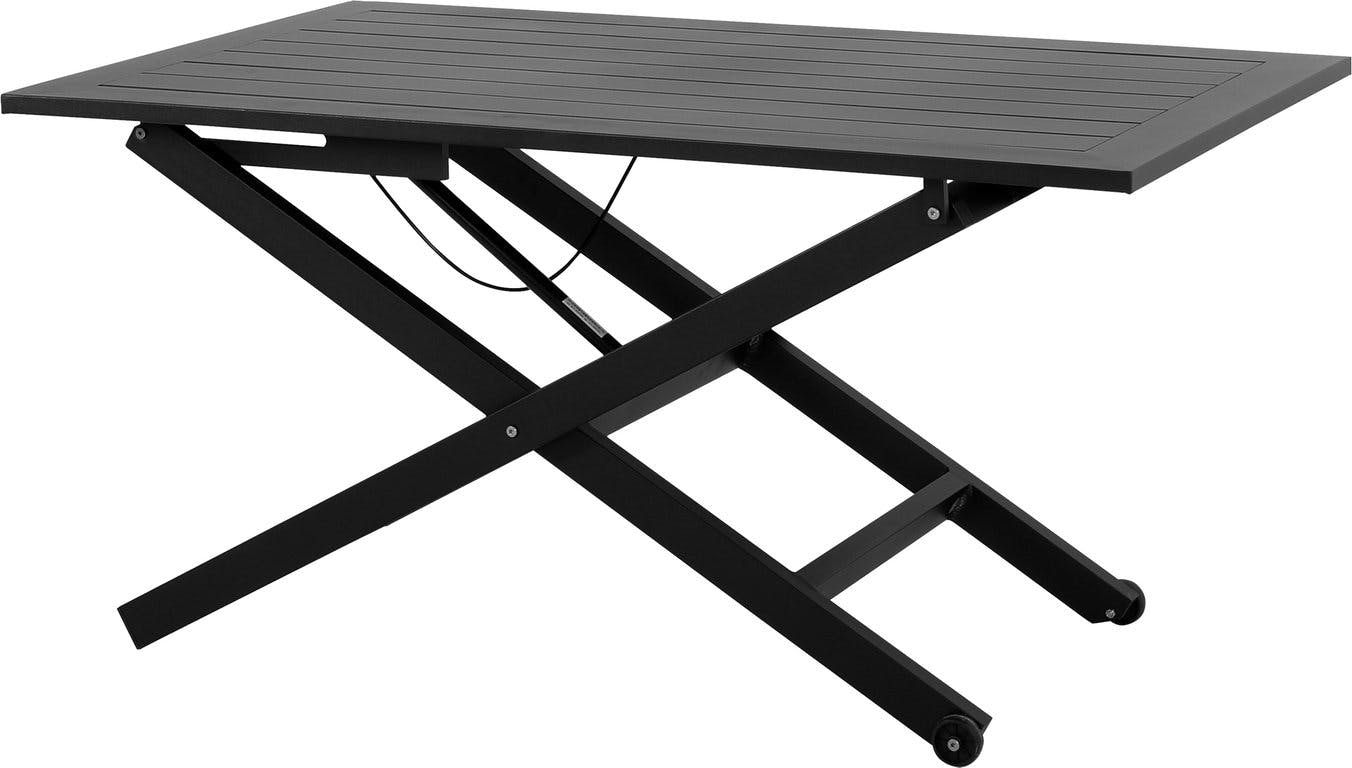 Bilde av Isabella justerbart bord  (120x67 cm ogH52-71 cm, pulverlakkert i svart aluminium)