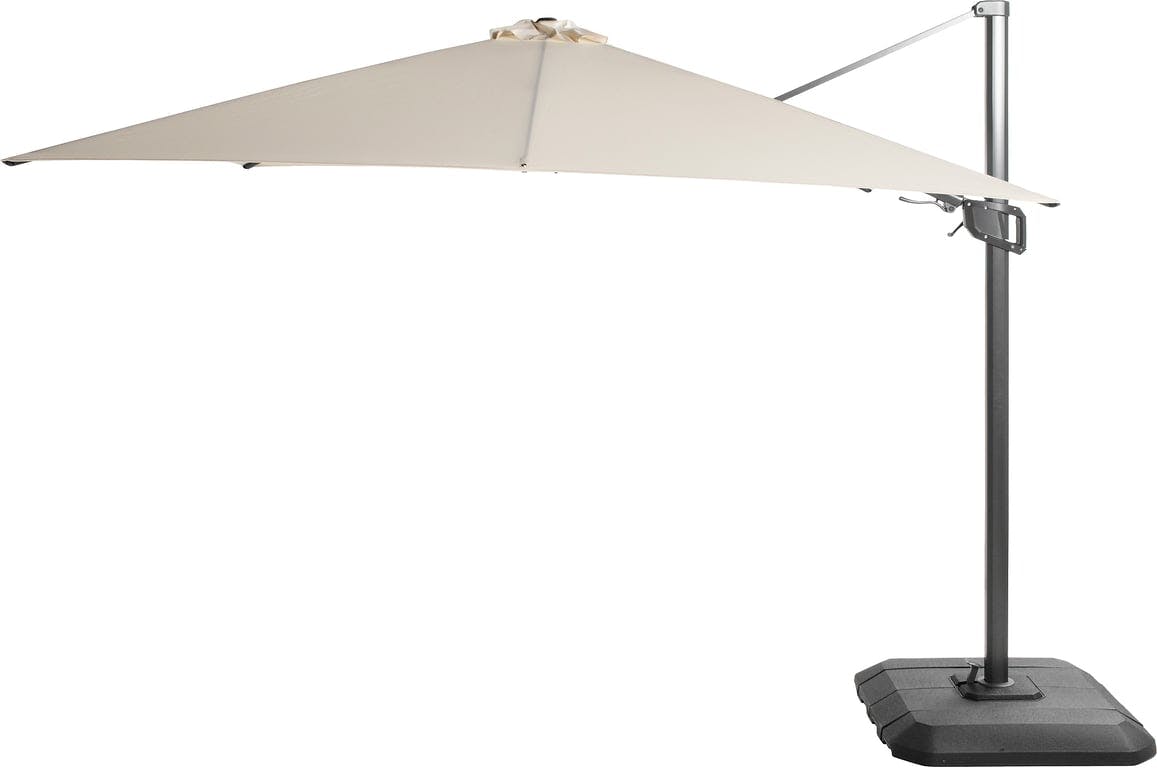 Bilde av Shadow Flex parasoll deluxe 300×300 cm m/sidetilt  (Natural, inkl kryssfot og trekk)