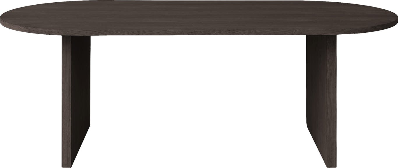 $Bilde av Linea ovalt spisebord 220 x 102 cm (m/ T-understell, hel bordplate mocca oljet)