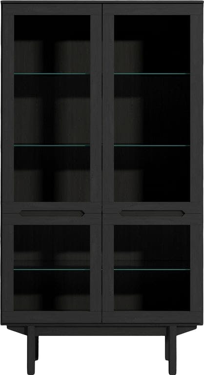 $Bilde av Editions by Skovby vitrineskap (98 x 41, H 182 cm, 4-dørs vitrine med lys, svart eik)