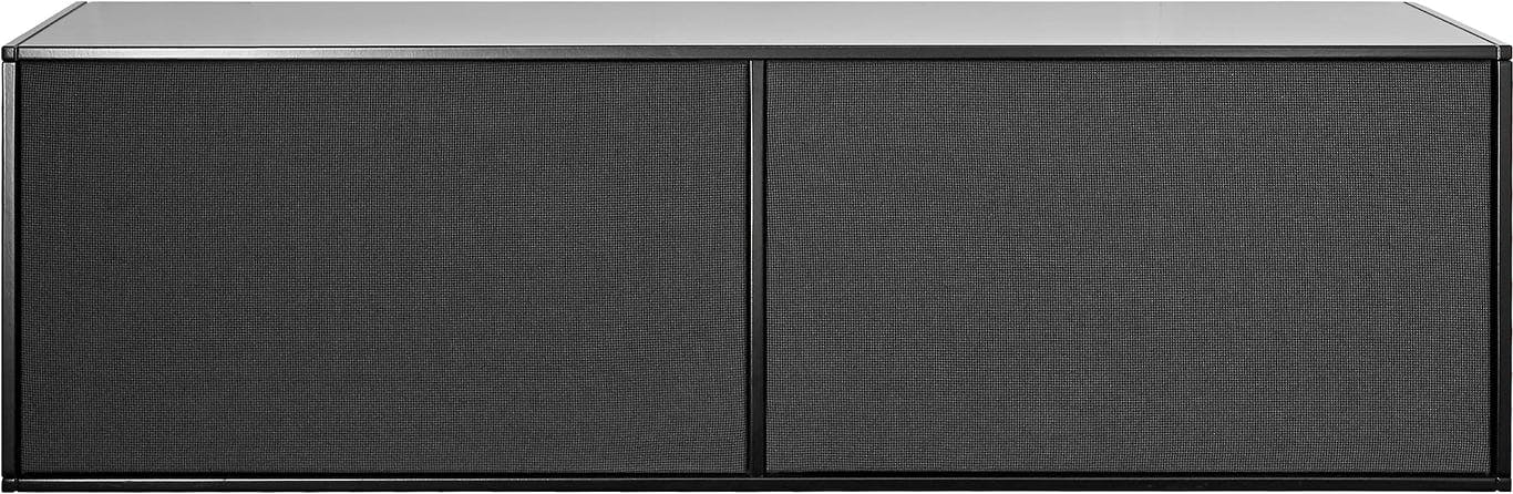 Bilde av Square TV-bord 120 cm (oppsett 118, malt MDF sort, 2 rom gråstoff-front)