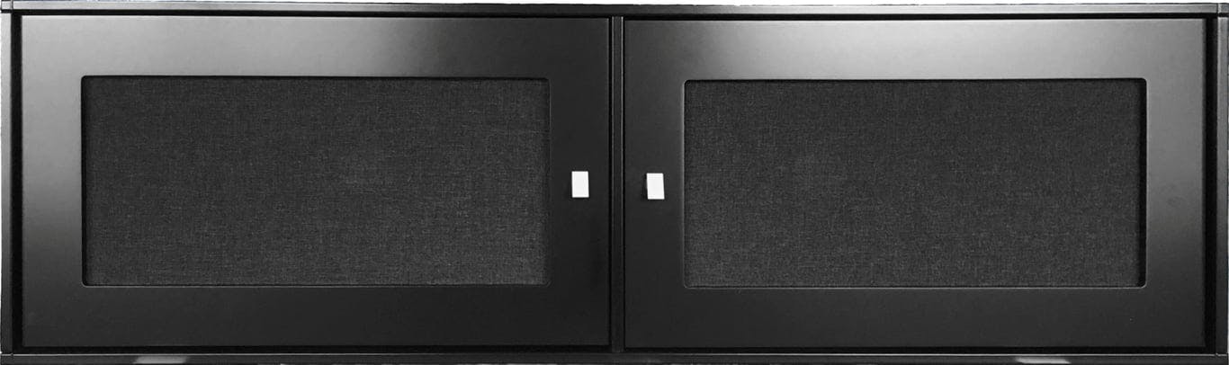 Bilde av Square TV-bord 120 cm (oppsett 3, malt MDF sort, grå stoff-front)