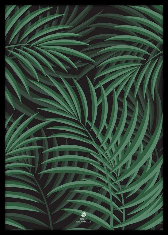 Bilde av Plakat Tropical Bush (50x70 cm med sort ramme)